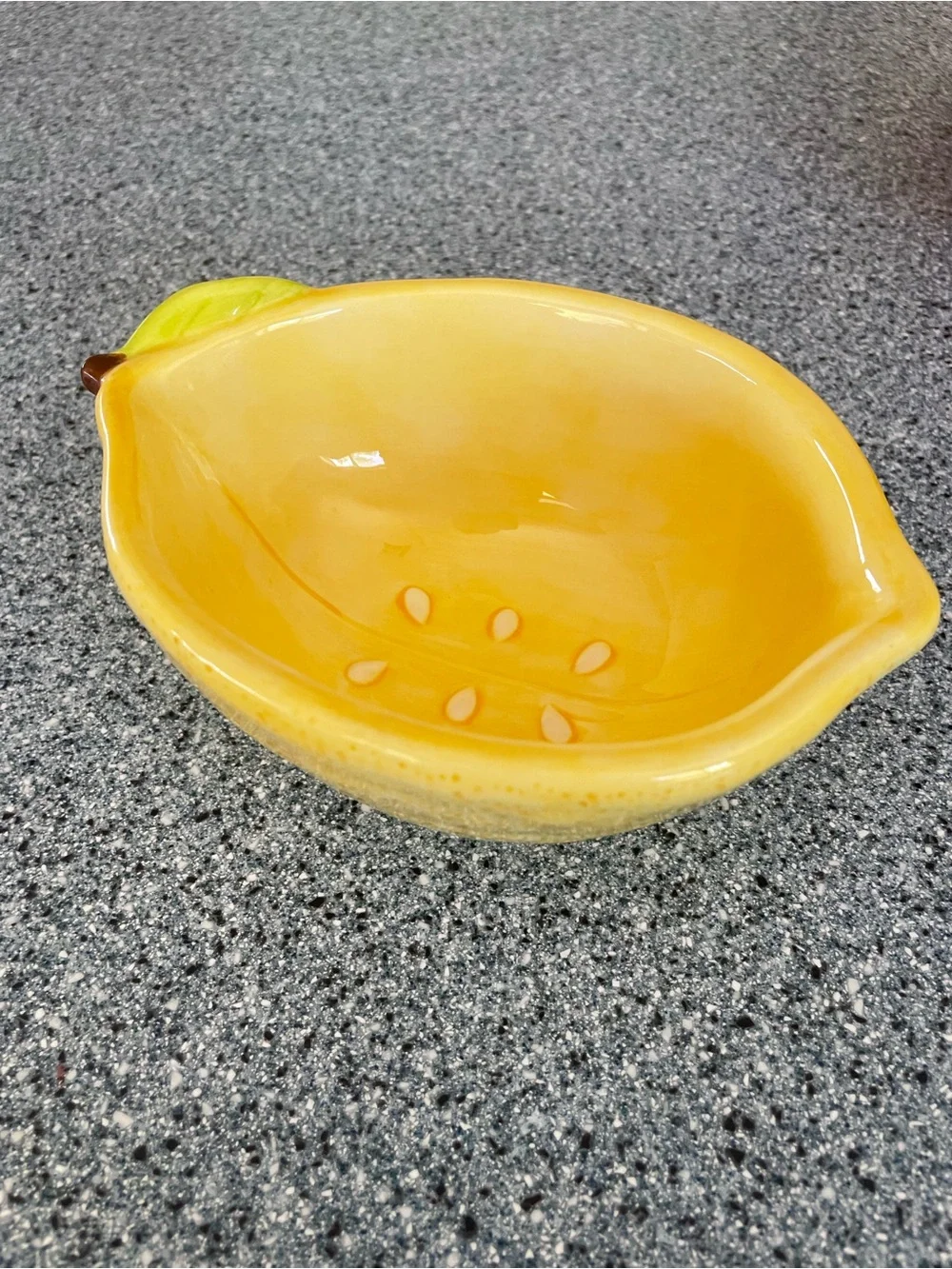 Sur La Table Yellow Ceramic Lemon-Shaped Serving Bowl